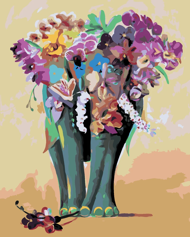 Diamond painting - BLUMENELEFANT (D. RUSTY RUST)