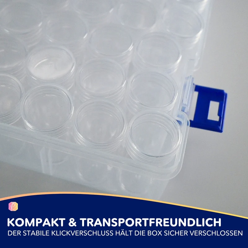 Diamond Painting Aufbewahrungsbox / 80 Dosen