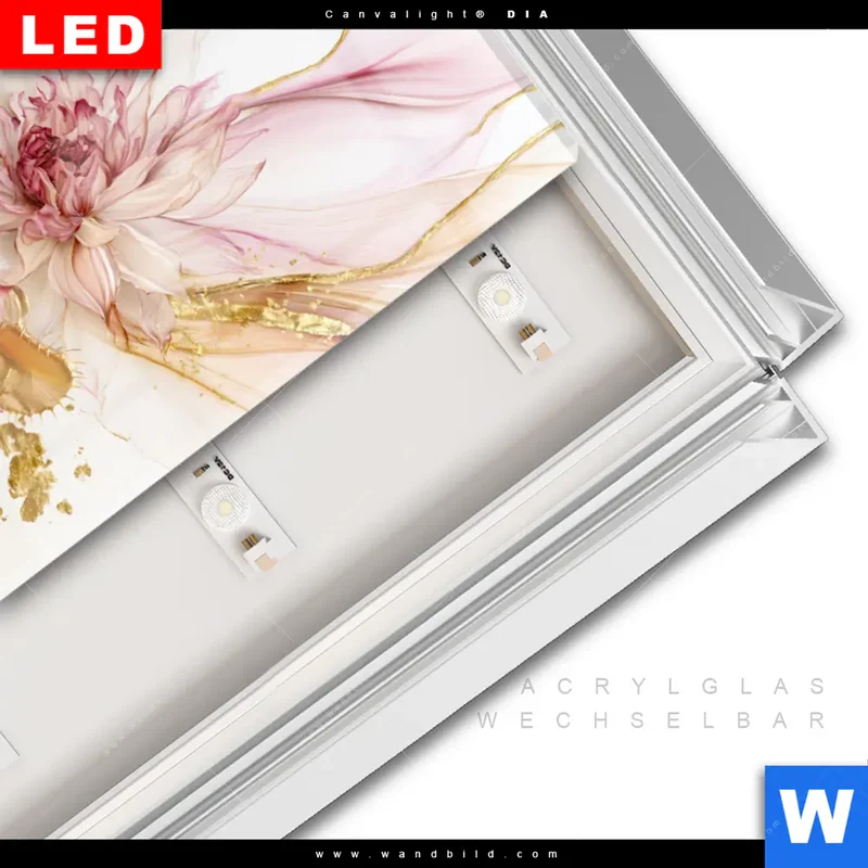Leuchtbild Acrylglas Canvalight® DIA | Florale Harmonie | Hochformat