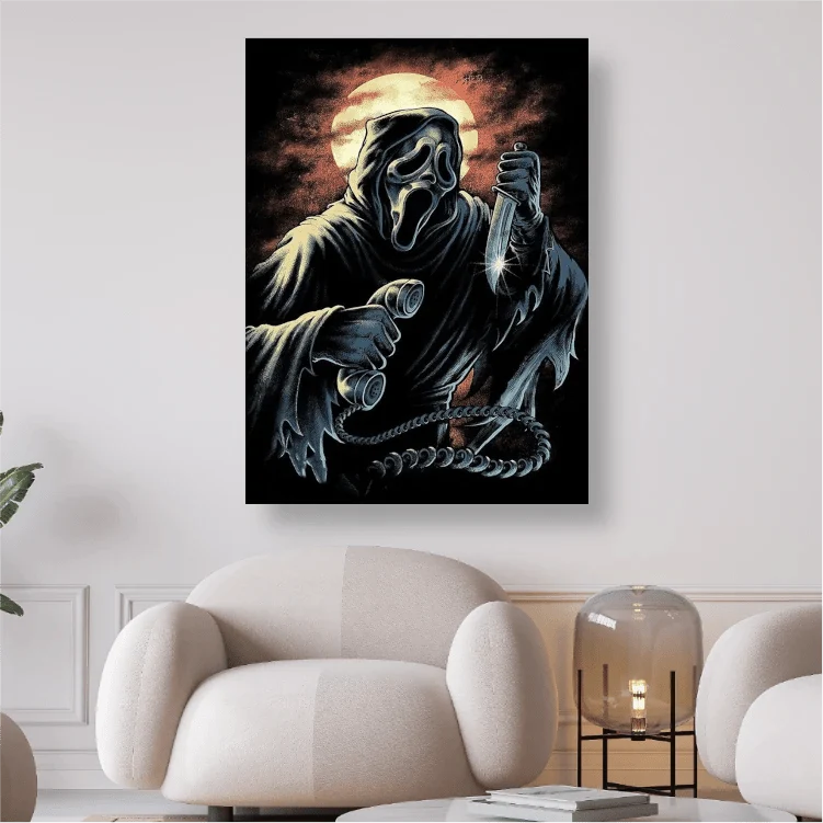 Scream am Telefon bei Vollmond - 5D DIY Diamond Painting