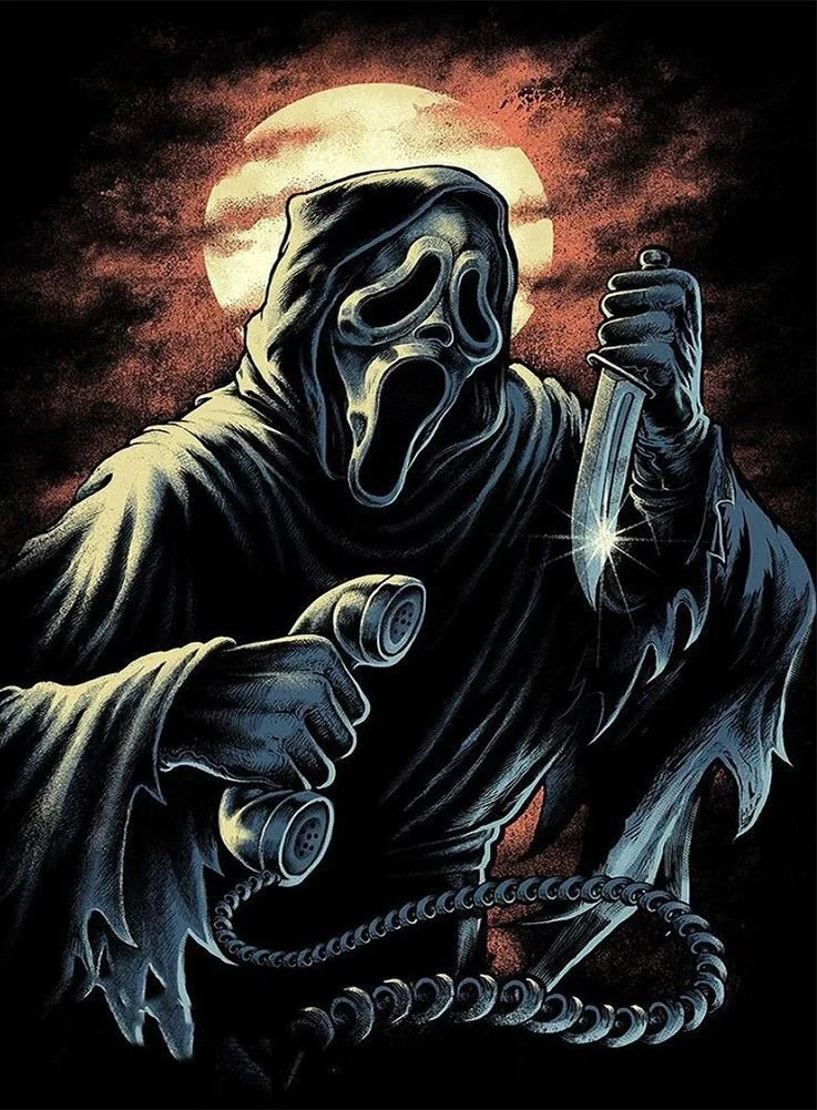 Scream am Telefon bei Vollmond - 5D DIY Diamond Painting