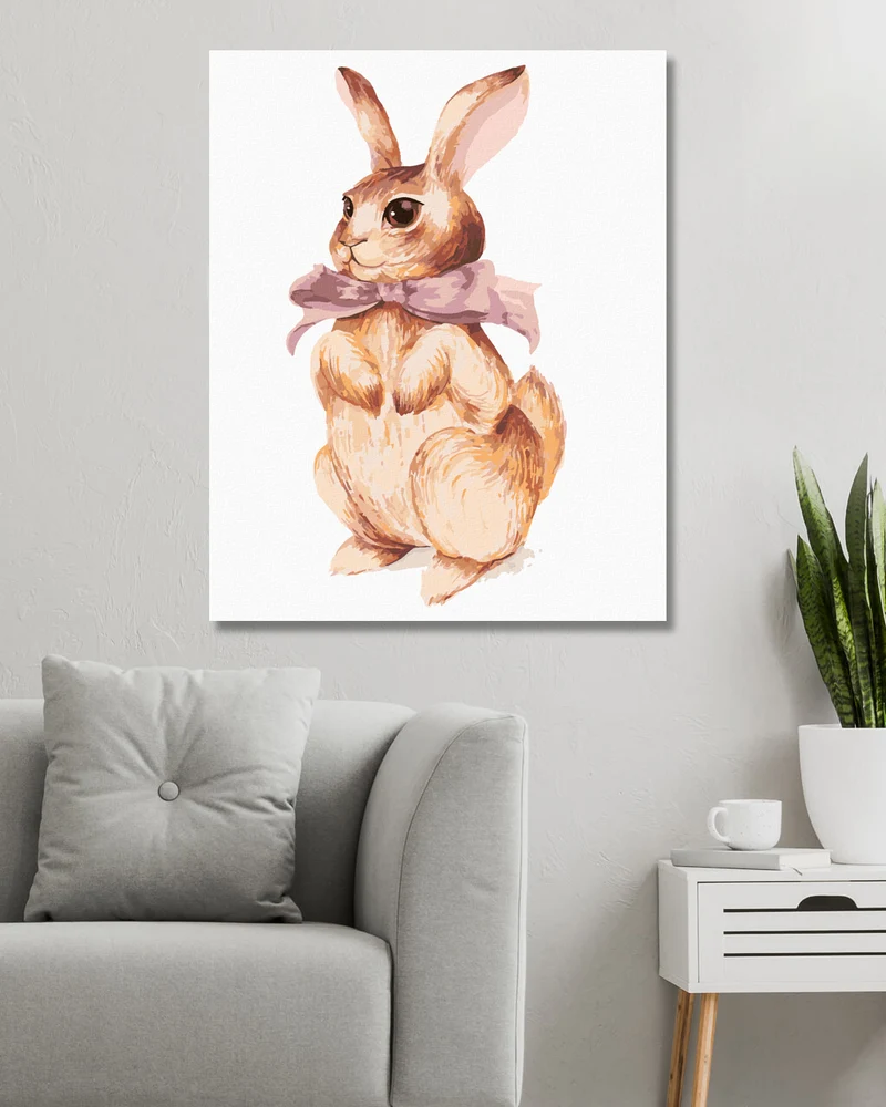 Diamond painting - KANINCHEN MIT ROSA SCHLEIFE