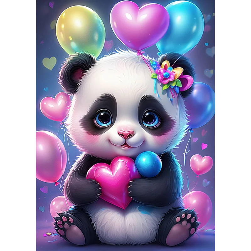 5D Diamond Painting – Panda With Heart