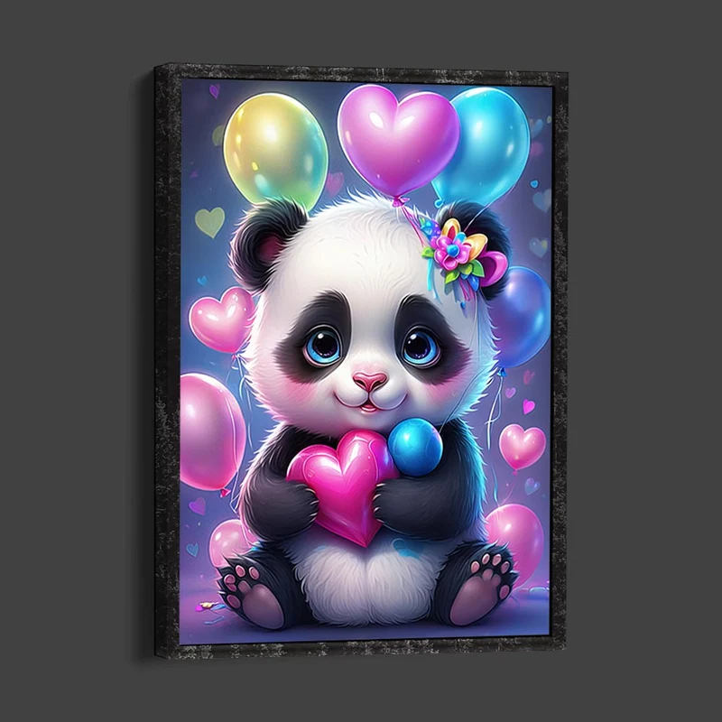 5D Diamond Painting – Panda With Heart