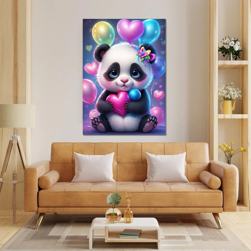 5D Diamond Painting – Panda With Heart
