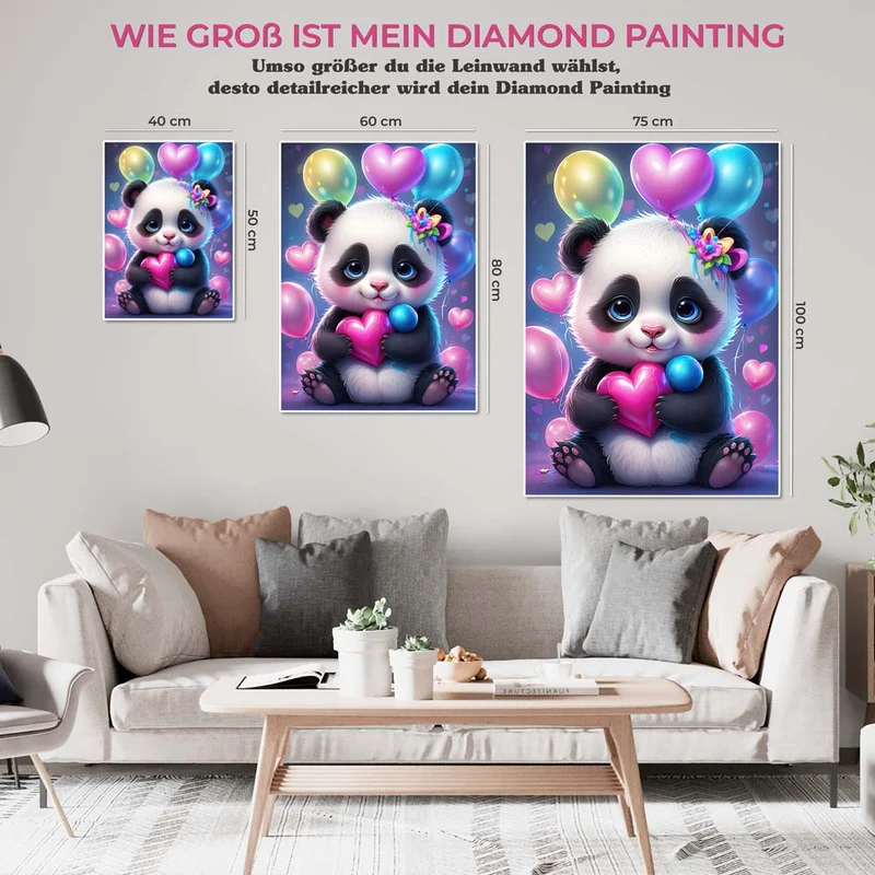 5D Diamond Painting – Panda With Heart