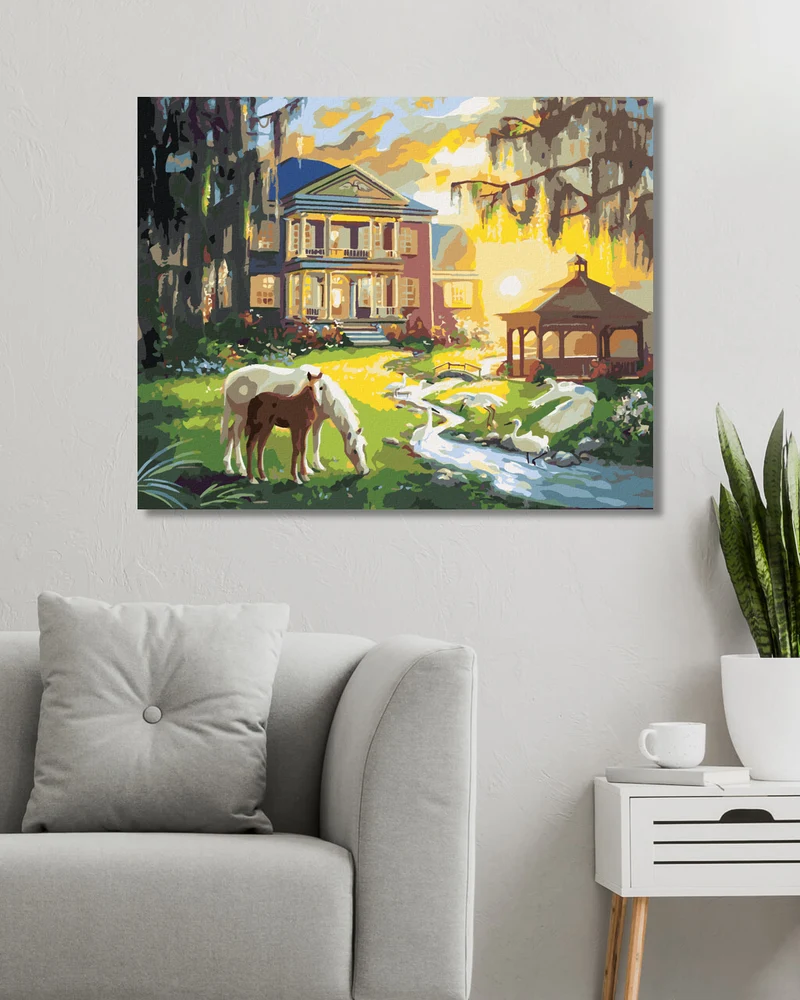 Diamond painting - PFERD UND FOHLEN BEIM HAUS (D. RUSTY RUST)