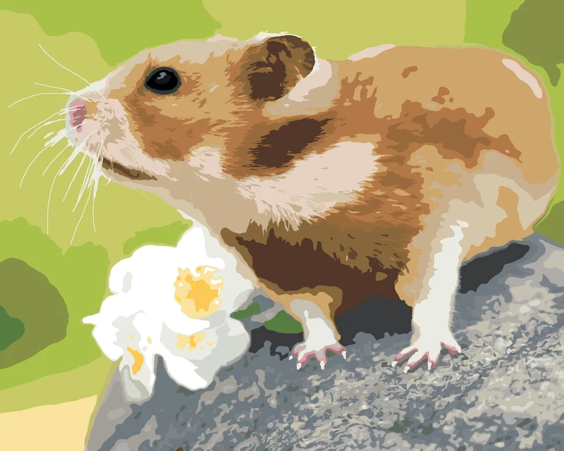 Diamond painting - HAMSTER AUF EINEM FELSEN