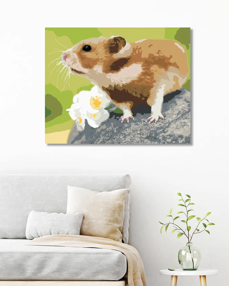 Diamond painting - HAMSTER AUF EINEM FELSEN