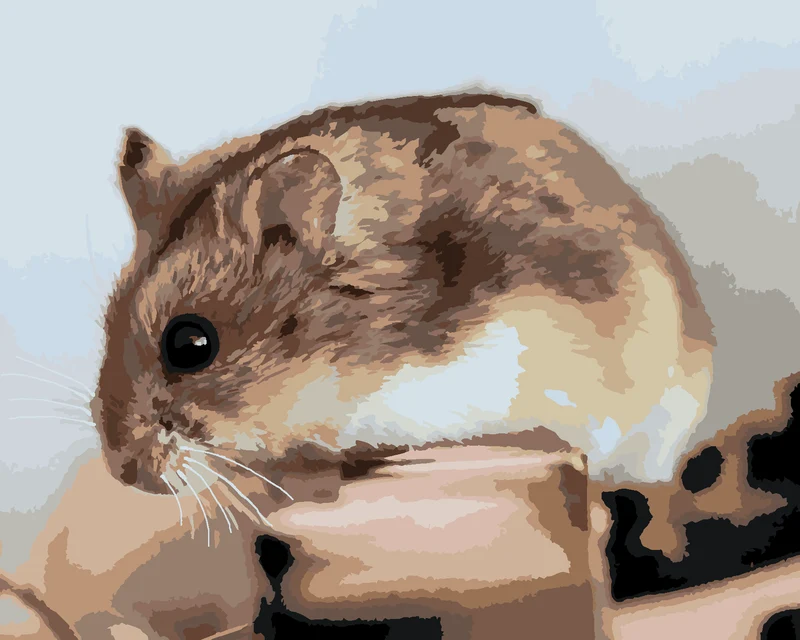 Diamond painting - HAMSTER AUF EINEM HOLZSTÜCK