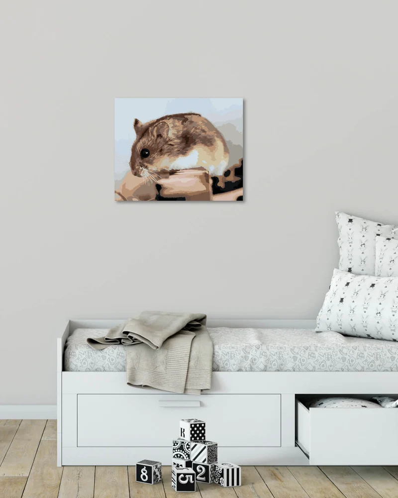 Diamond painting - HAMSTER AUF EINEM HOLZSTÜCK