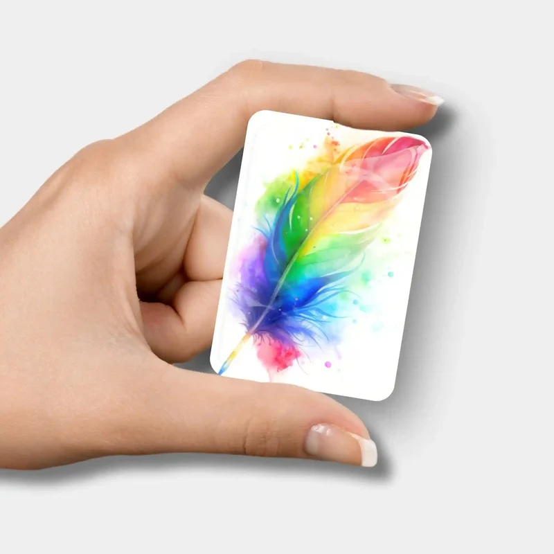 Cover Minder - Rainbow Feather