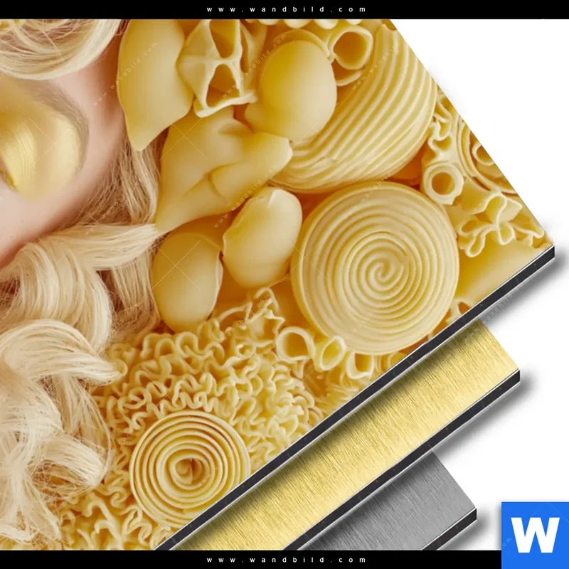 Aluminiumbild gebürstet | Pasta Queen | Hochformat
