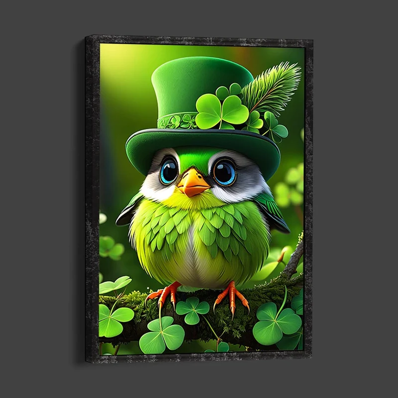 5D Diamond Painting – Green Bird