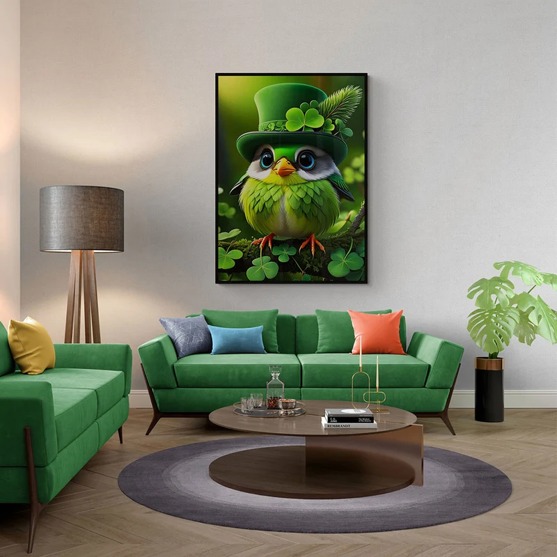 5D Diamond Painting – Green Bird