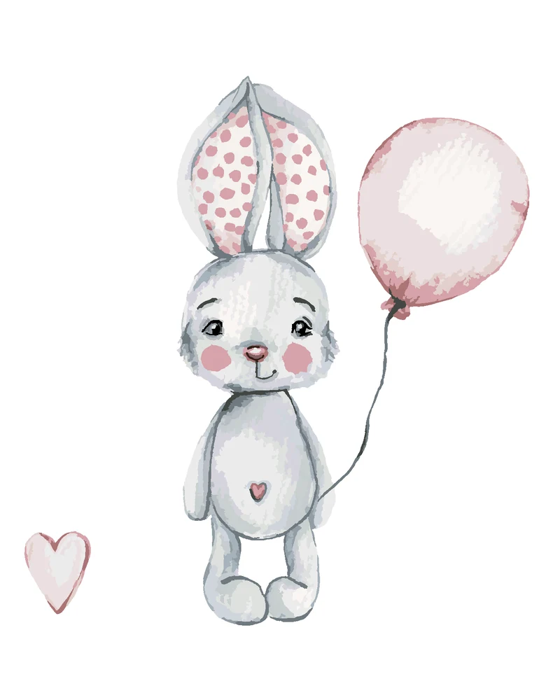 Diamond painting - KANINCHEN MIT BALLON