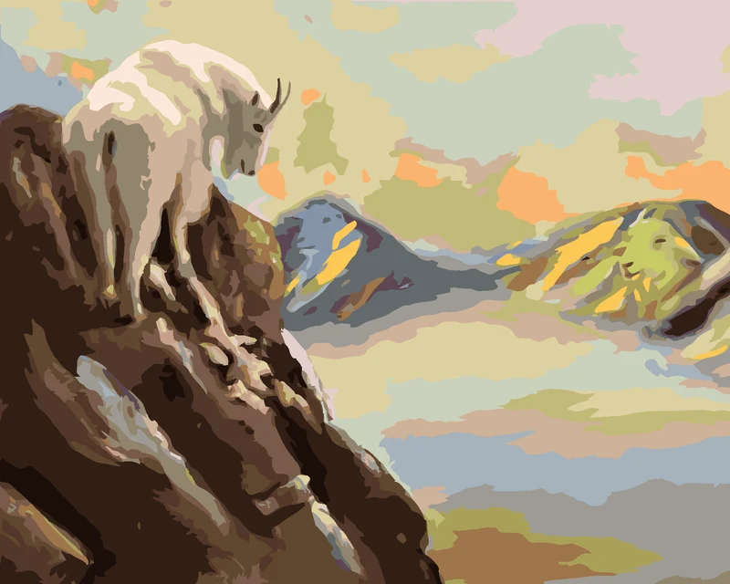 Diamond painting - ZIEGE UND BERGE (D. RUSTY RUST)