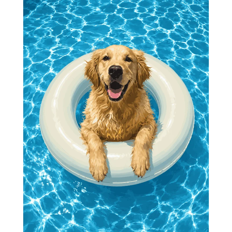 Schwimmender Golden Retriever