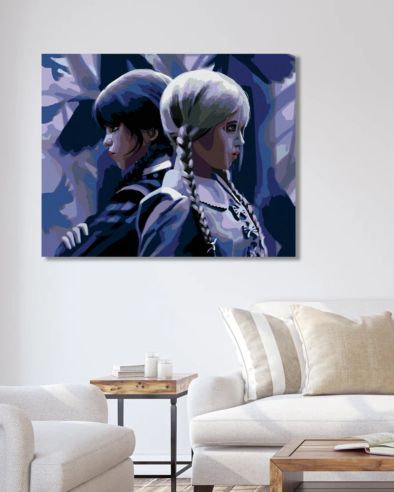 Diamond painting - ZEICHEN WEDNESDAY UND GOODY ADDAMS