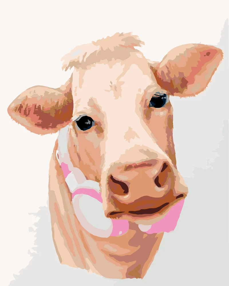 Diamond painting - KUH MIT KOPFHÖRERN (MYROSLAVA VOLOSCHUK)