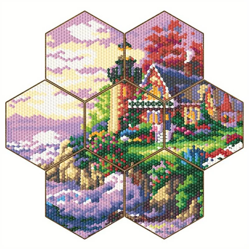 5D Diamond Painting Untersetzer Hütte
