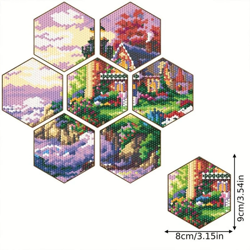 5D Diamond Painting Untersetzer Hütte