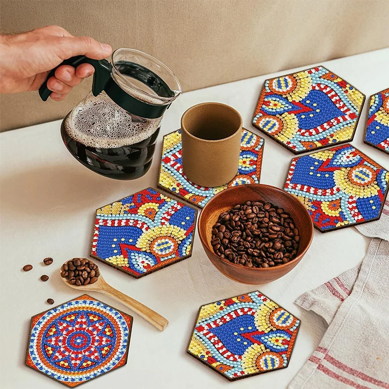 5D Diamond Painting Untersetzer Mandala
