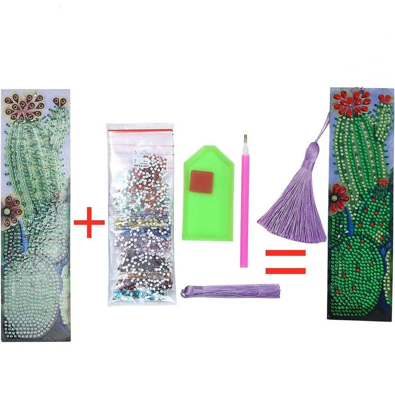 Diamond Painting Lesezeichen Kaktus