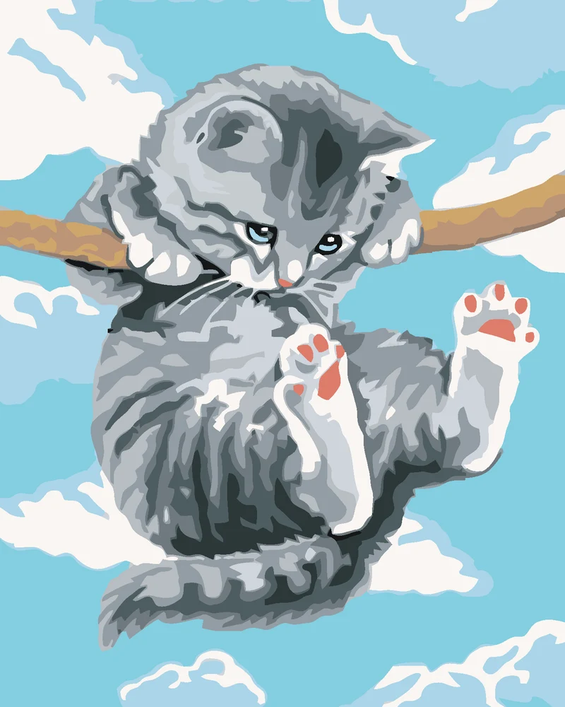 Diamond painting - KATZE AUF DEM AST