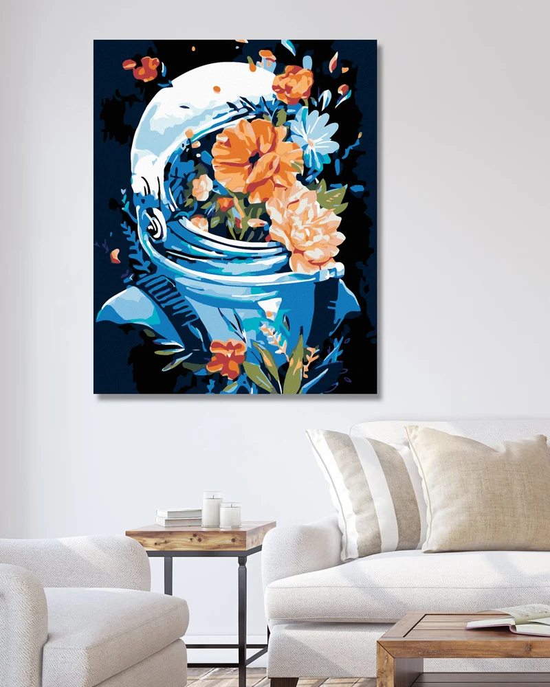 Diamond painting - ASTRONAUT VOLLER BLUMEN