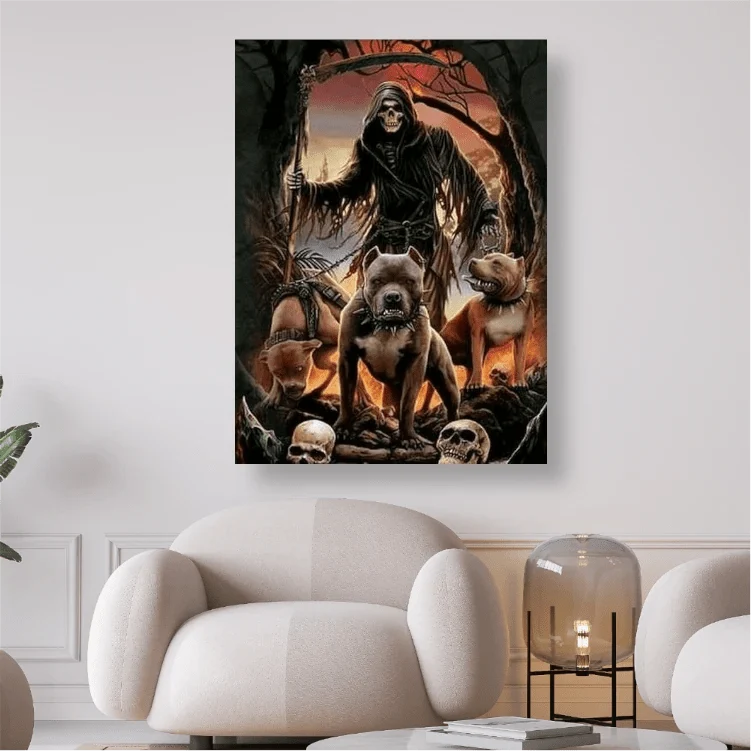 Sensenmann mit Hunden - 5D DIY Diamond Painting