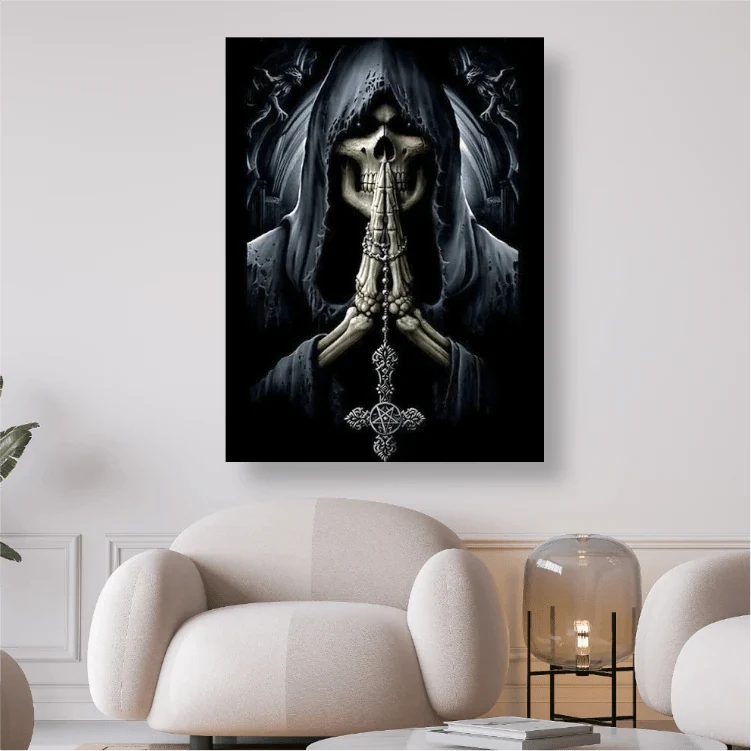 Betender Geist im schwarzen Mantel - 5D DIY Diamond Painting