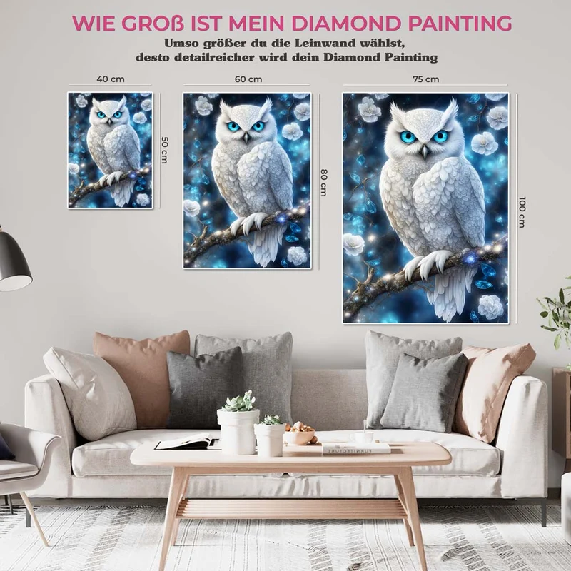 5D Diamond Painting – Weiße Eule