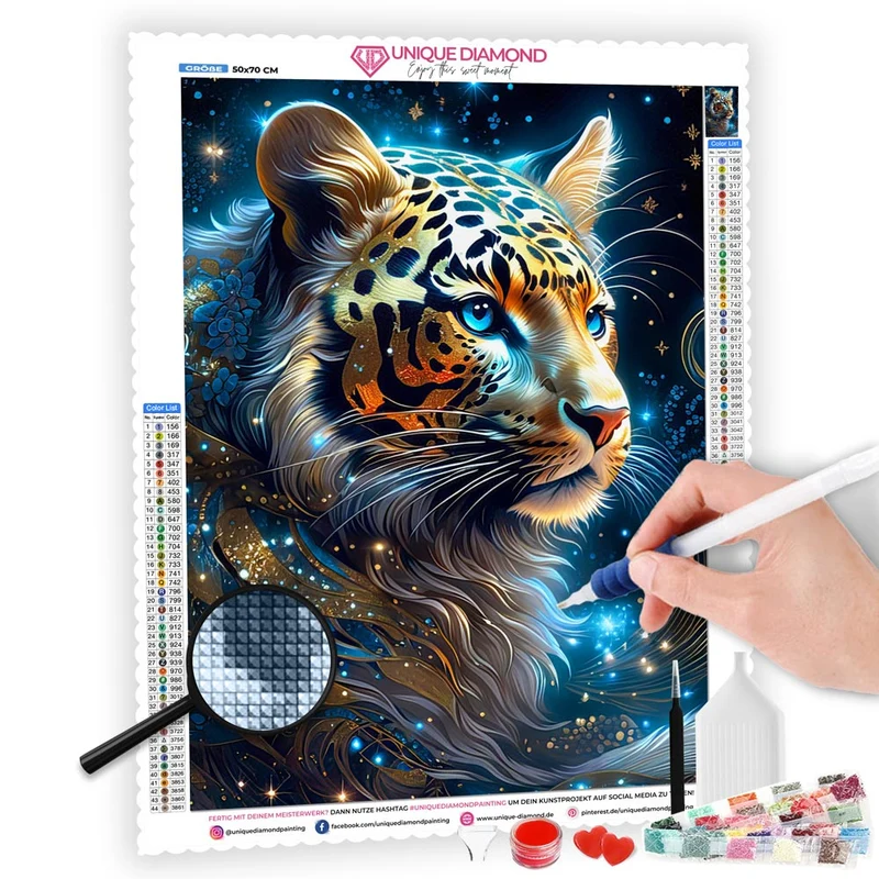 5D Diamond Painting – Starry Sky Leopard