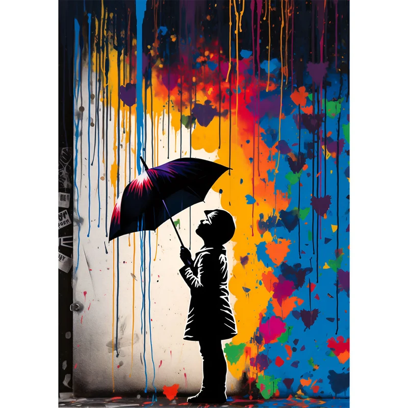 5D Diamond Painting – Mädchen mit Regenschirm