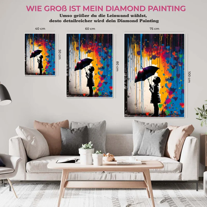 5D Diamond Painting – Mädchen mit Regenschirm