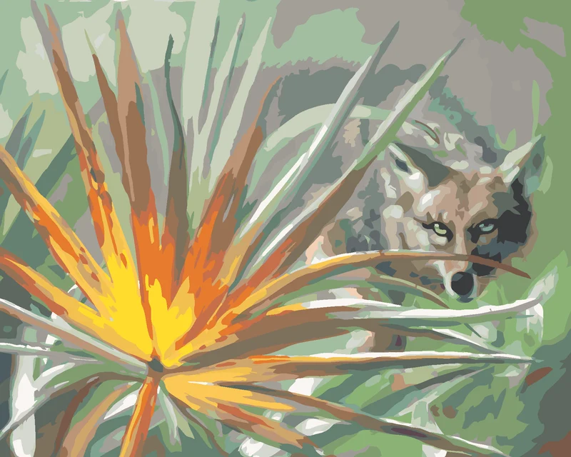 Diamond painting - KOJOTE UND BLATT (D. RUSTY RUST)