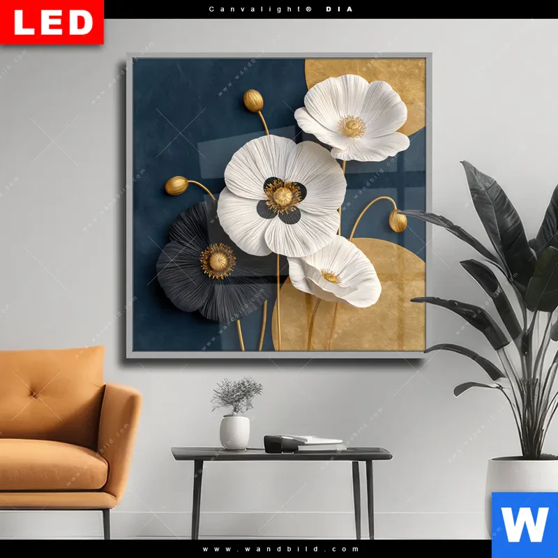 Wechselmotiv Acrylglas Canvalight® DIA | Golden Poppies | Quadrat