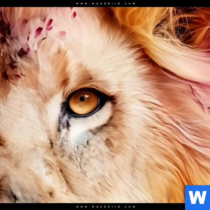 Acrylglasbild | Florale Stärke – Der Löwe | Panorama
