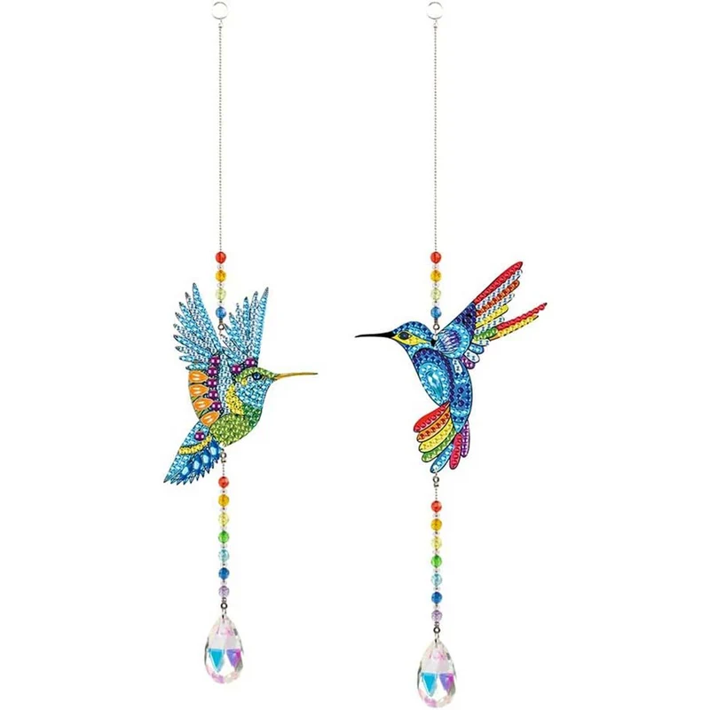 5D Diamond Painting Kristall Windspiel Kolibris 2 Stück