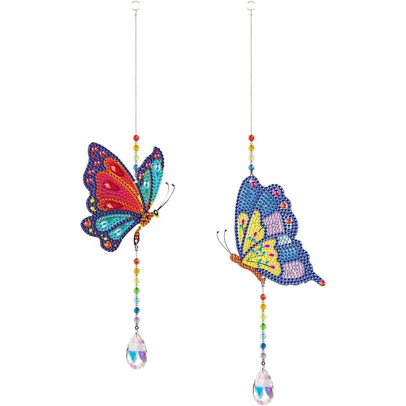 5D Diamond Painting Kristall-Windspiel – Schmetterlingszauber im Doppelpack