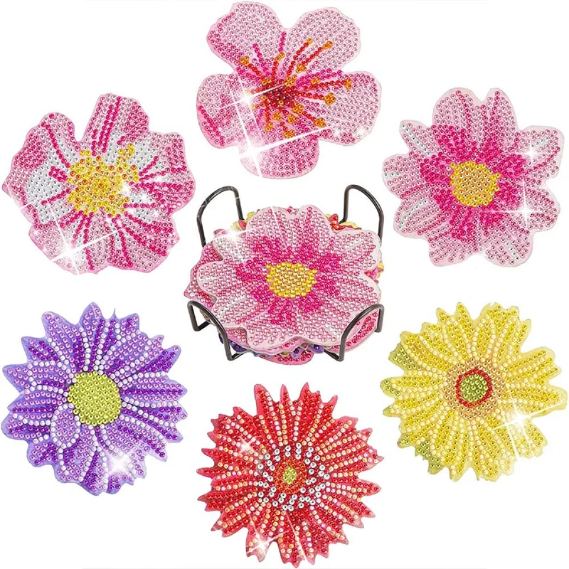 5D Diamond Painting Untersetzer Blumen