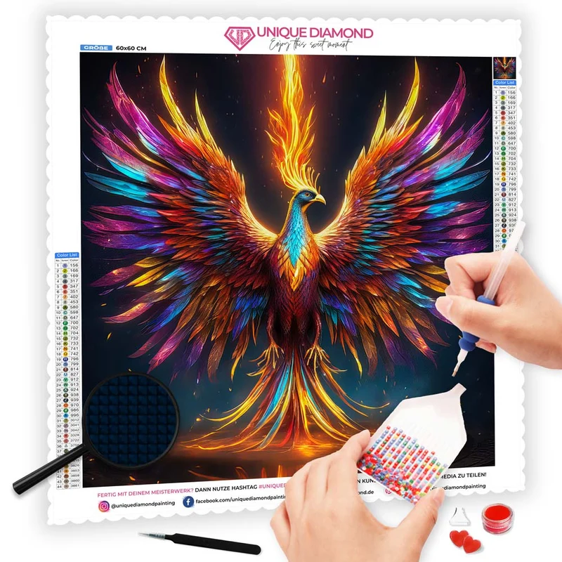 5D Diamond Painting – Colorful Phoenix
