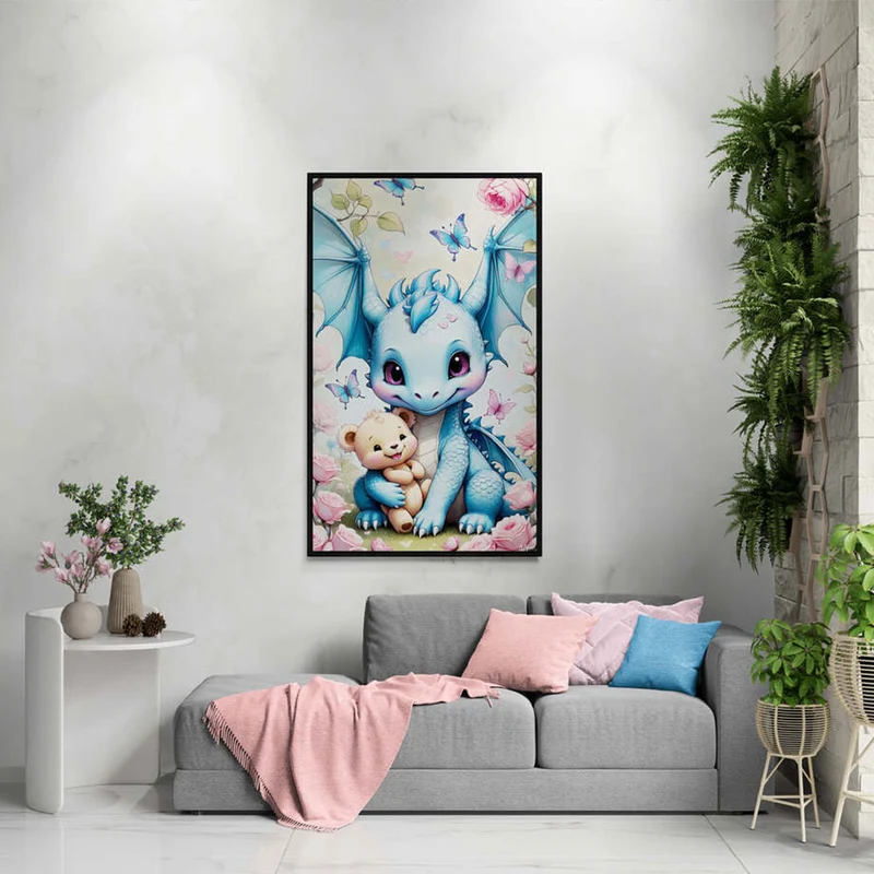 5D Diamond Painting – Steine Drache mit Bär