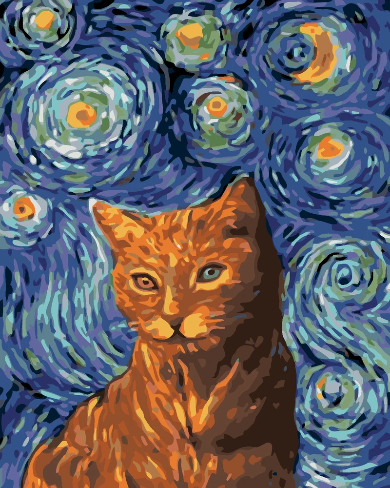 Diamond painting - GOGH KATZE