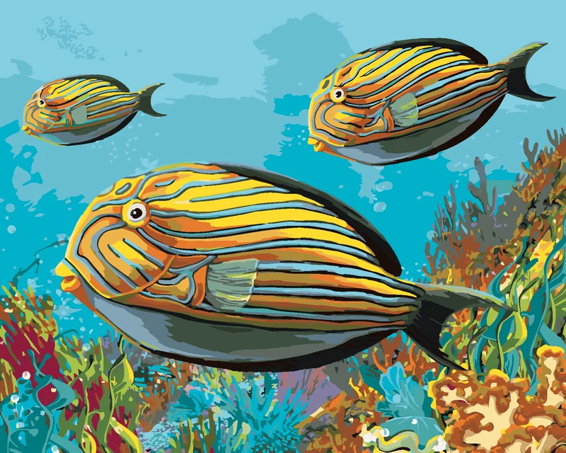 Diamond painting - GELBE FISCHE