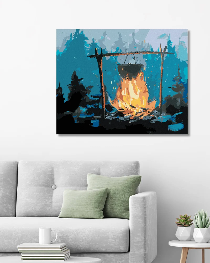 Diamond painting - ZELTEN IM WALD