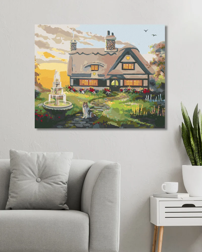 Diamond painting - COLLIE AM HAUS (D. RUSTY RUST)
