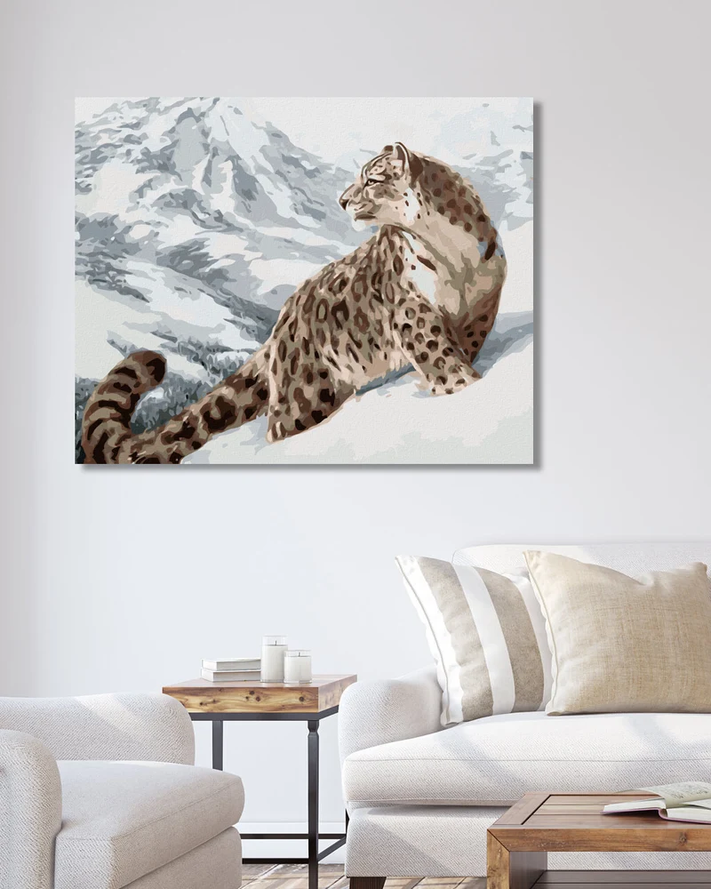 Diamond painting - KATZENARTIGES TIER IM SCHNEE