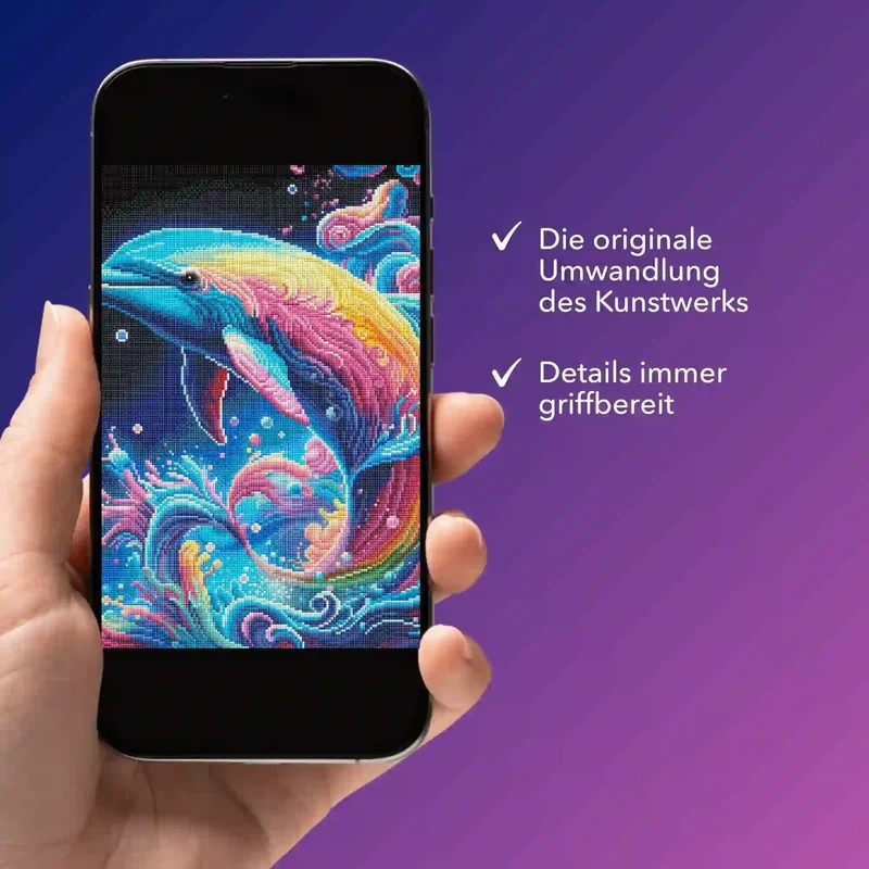Digitale Bildmappe - Delfin im Farbenmeer